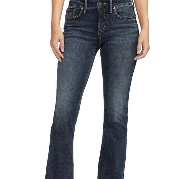 Silver Jeans Denim - Silver Suki Mid-Rise Dark Blue Flare Bootcut Women's Jeans